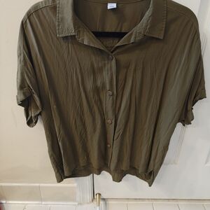 Old Navy Khaki Button-Down Women's Shirt